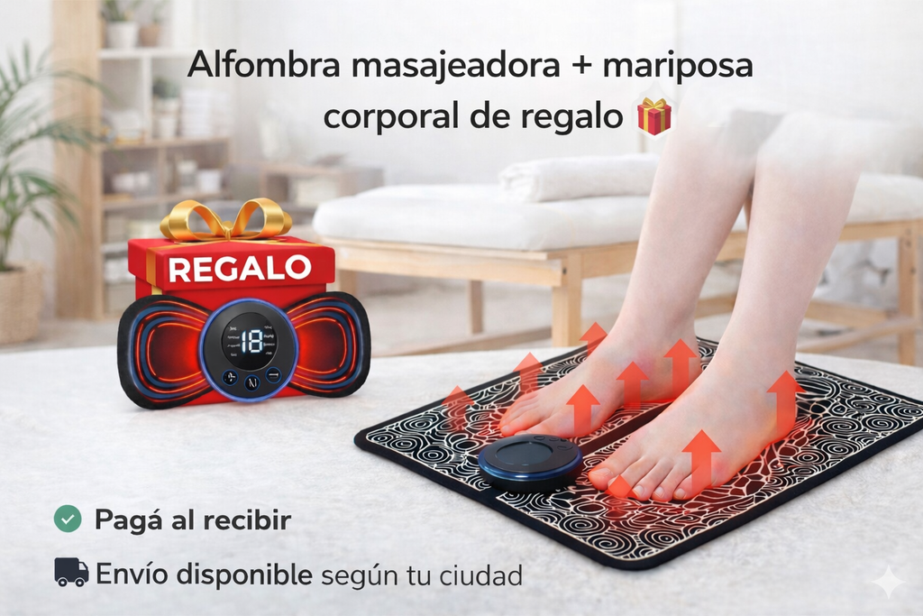🦶 Alfombra masajeadora para pies + mariposa corporal de regalo 🎁